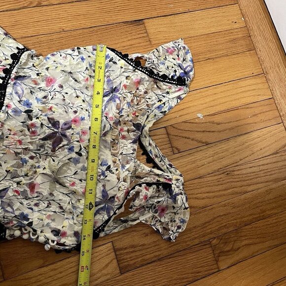 Free People Cherry Blossom Sheer Mesh Maxi Gown Dress Size 4‎ - Picture 10 of 11